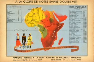 Propaganda Poster French Empire Africa Art Deco WWII