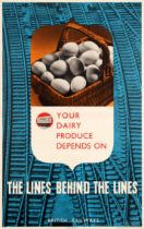Advertising Poster Eggs Dairy Produce Farm WWII British Railways