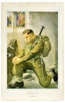 War Poster We Kneel Only To Thee Clive Uptton Prayer Infantryman