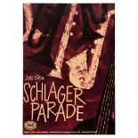 Advertising Poster Schlager Hit Parade Jazz Music Instruments Midcentury Modern