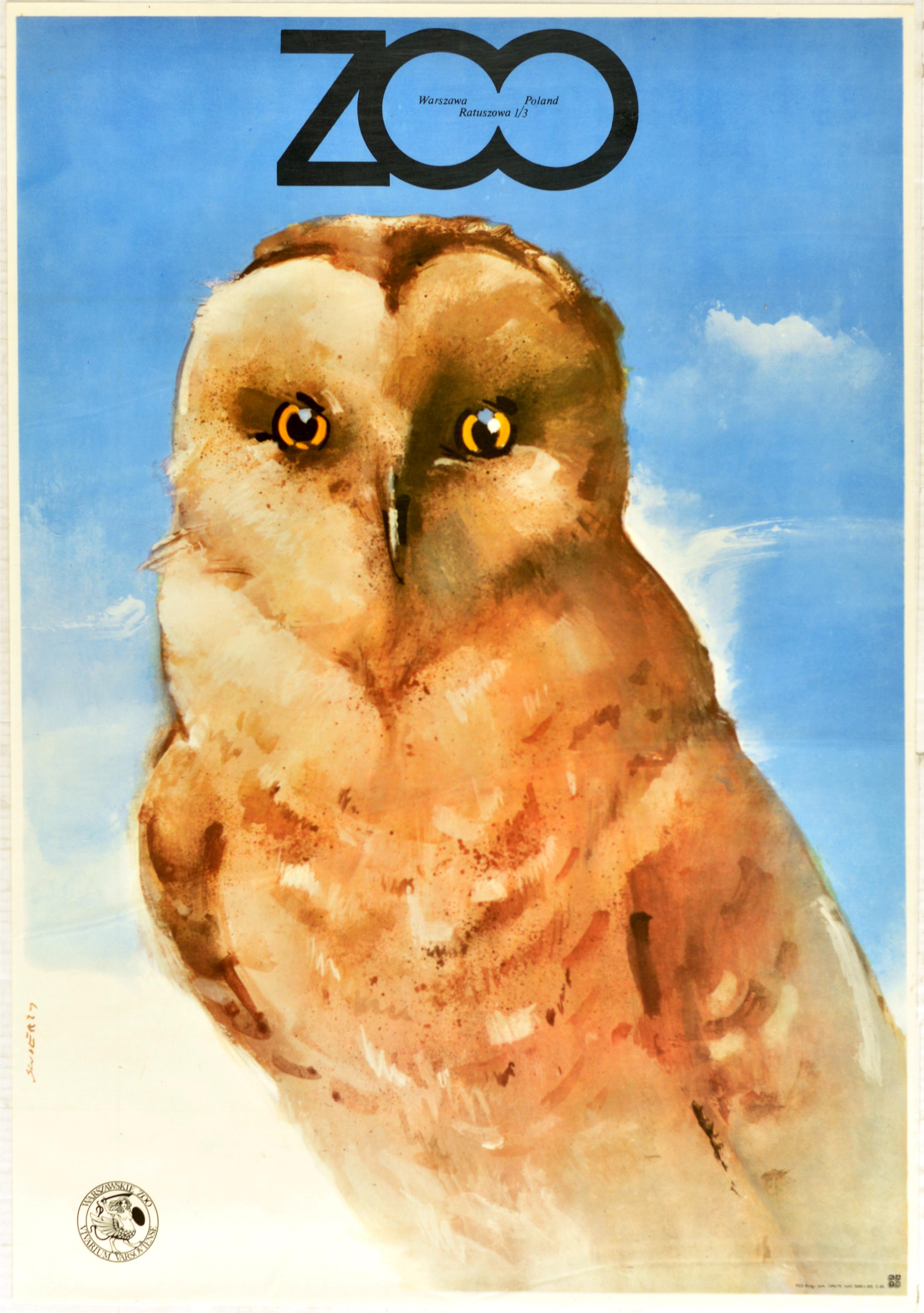 Advertising Poster Warsaw Zoo Owl Swierzy