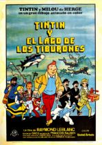 Movie Poster Tintin Herge Lake Of Sharks Lago De Los Tiburones