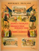 Propaganda Poster French Colonial Troops Indochina Africa Troupes Coloniales