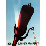 Propaganda Poster ERP For European Prosperity Marshall Plan EU Europe