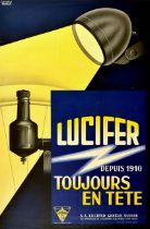 Advertising Poster Lucifer Bicycle Lights Switzerland