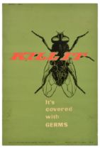 Propaganda Poster Kill It Fly Germs Health Education Hygiene