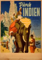 Movie Poster Through India Travel Documentary Elephant