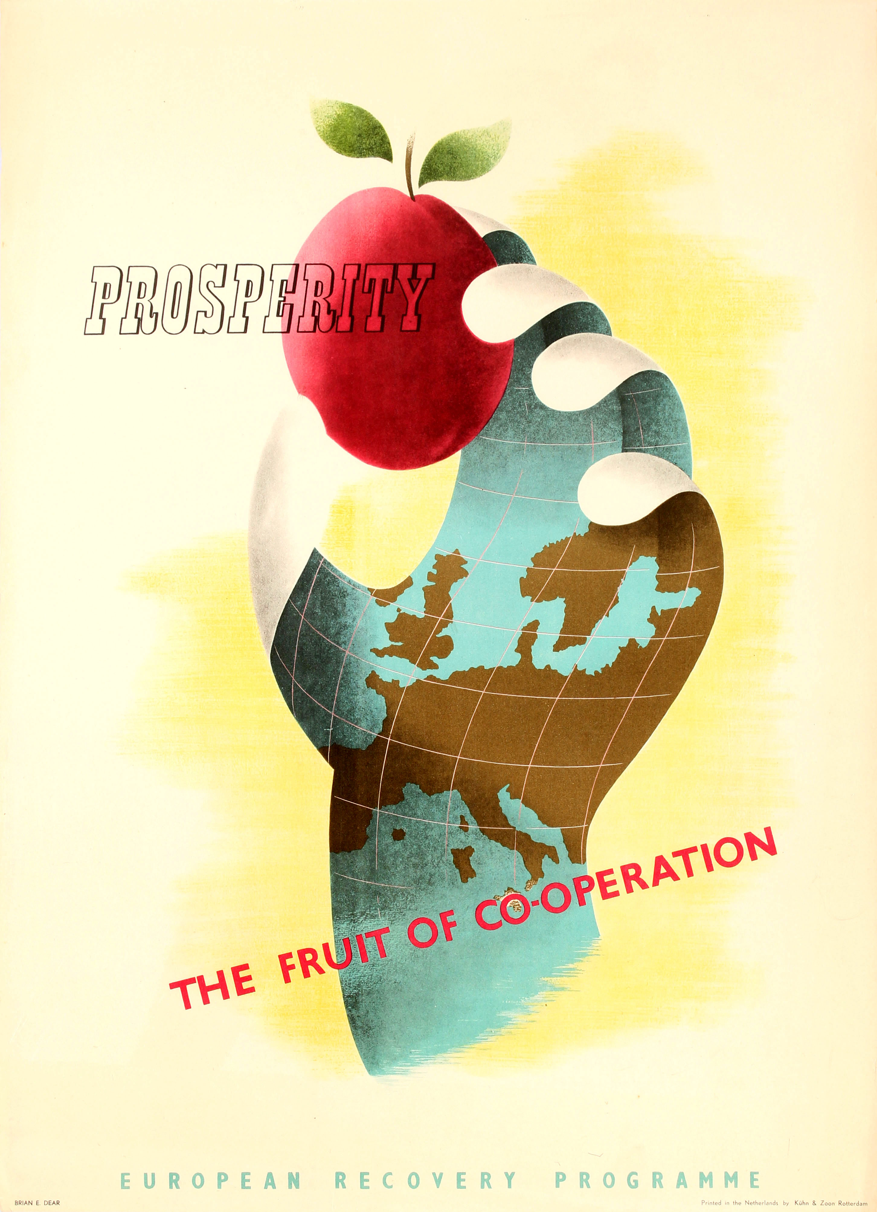 Propaganda Poster ERP Europe Prosperity Fruit of Cooperation Marshall Plan EU