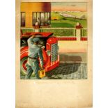 Advertising Poster Shell Motor Oil Airline Airfield