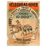 Sport Poster Velodrome France Velodrome SF Cody Triplets Horse Cycle Racing