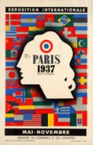 Advertising Poster Paris 1937 Art Deco Carlu International Exhibition
