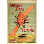 Advertising Poster Early Aviation London New York Stamship Harry Tate Flying Comedy Play UK 