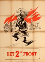 War Poster WWII Second Front Anti Allies Child Civilian Bombardment