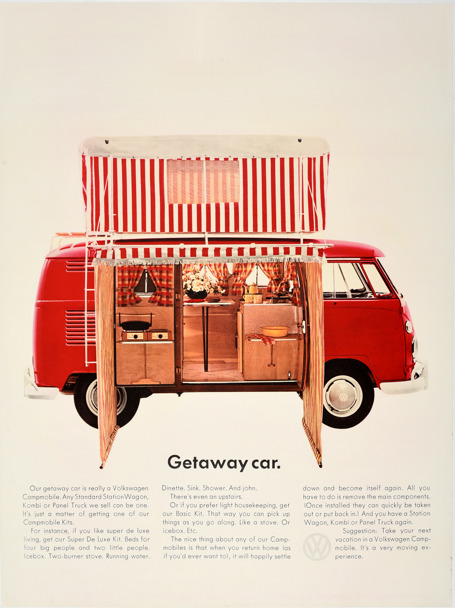 Advertising Poster Volkswagen Camper Campmobile Getaway Car USA