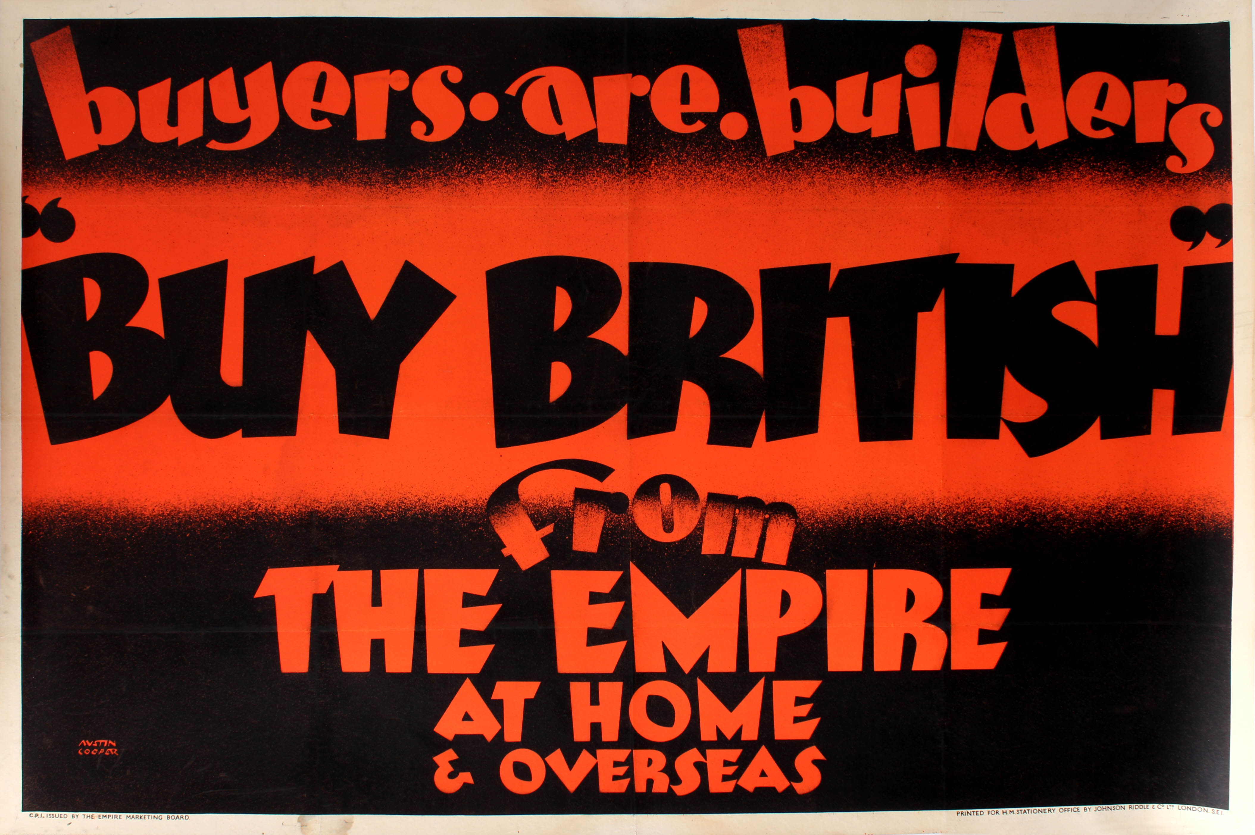 Advertising Poster Buy British Buyers Are Builders EMB Empire Marketing Board