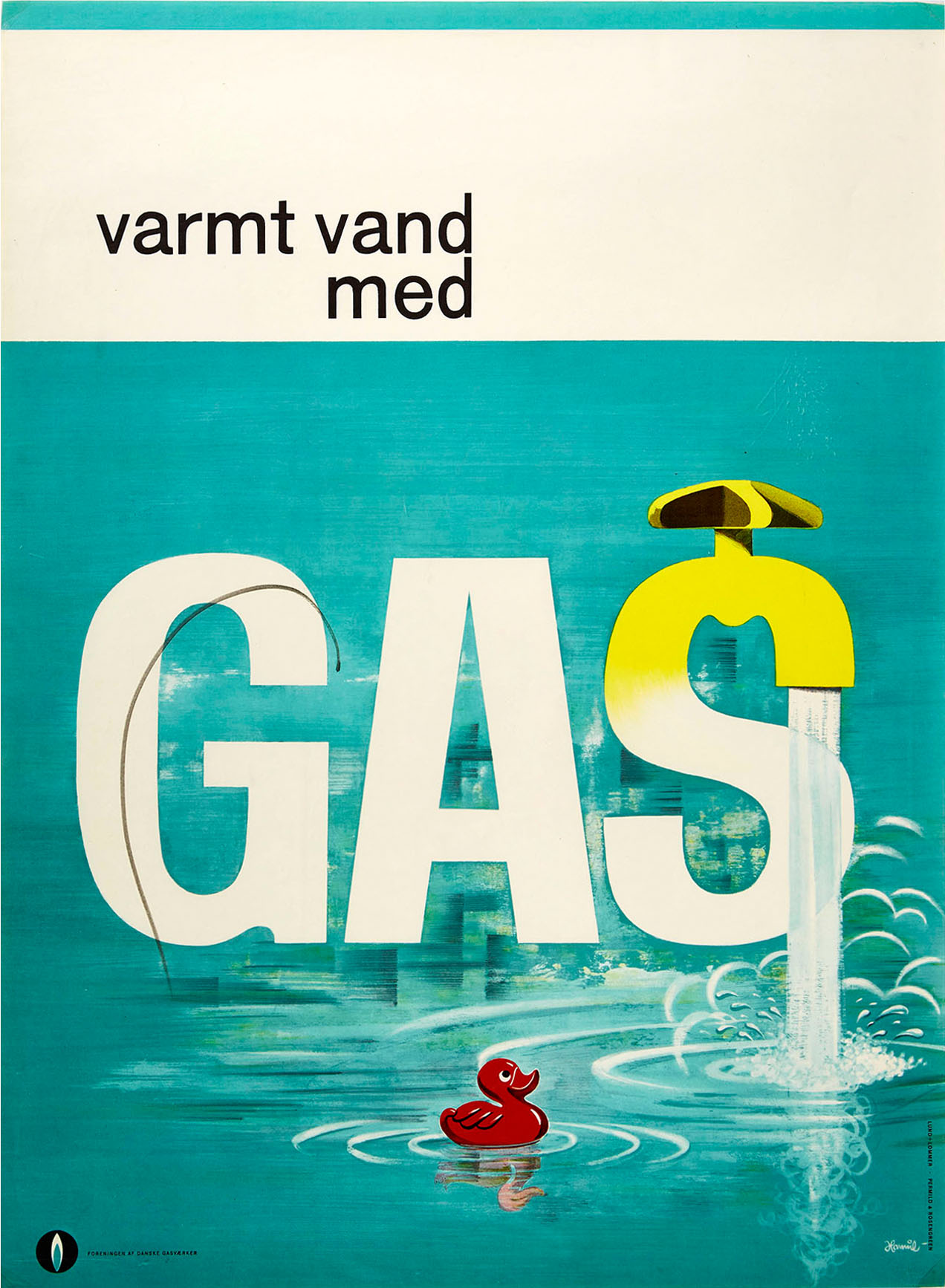 Advertising Poster Gas Hot Water Danish Design