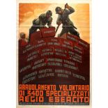 Propaganda Poster Italian Volunteer Army Recruitment Mussolini