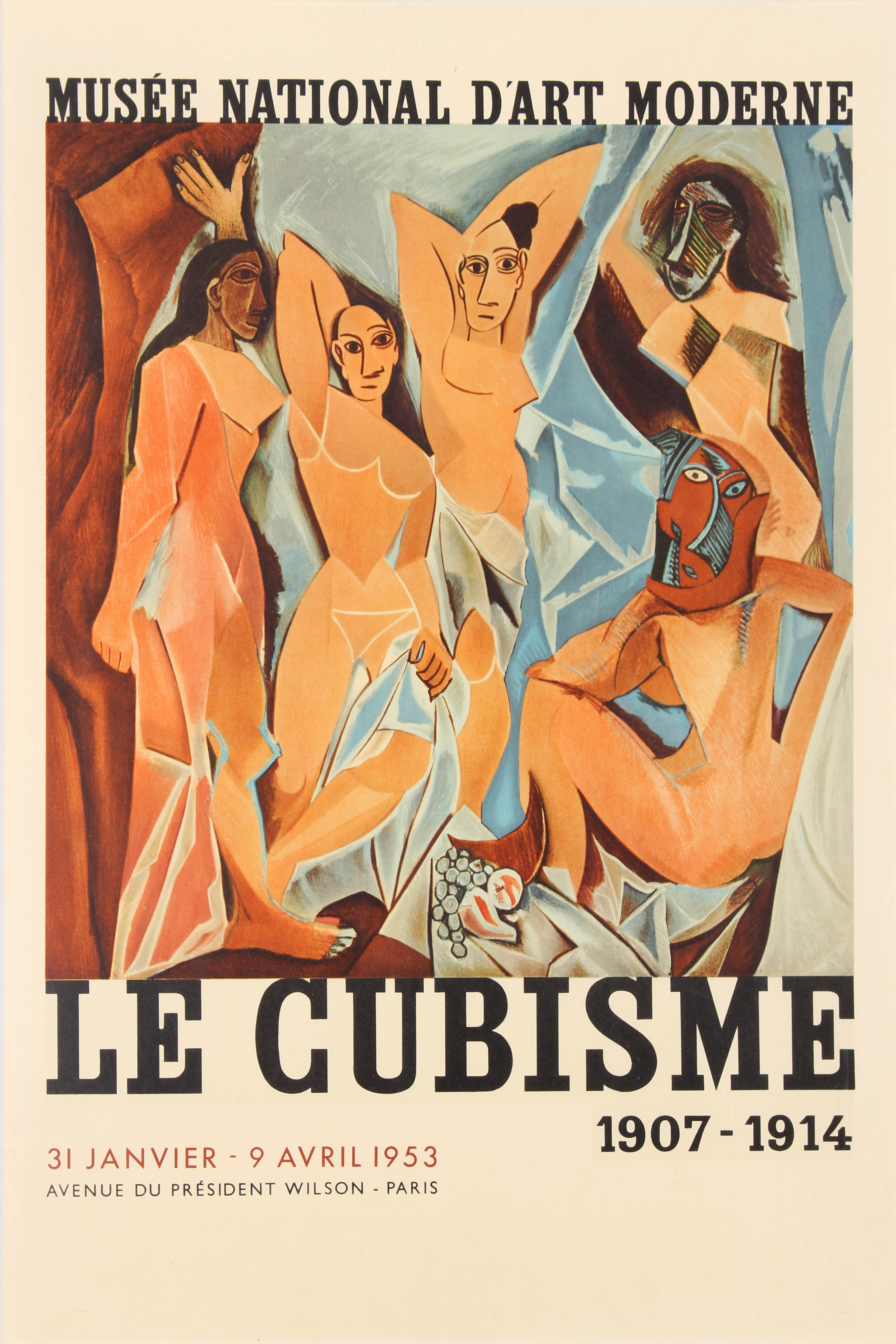 Advertising Poster Picasso Cubism Exhibition The Young Ladies of Avignon