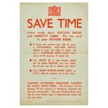 War Poster Save Time WWII Rationing UK Home Front