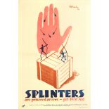Propaganda Poster Poisoned Arrow Splinters First Aid ROSPA Work Safety UK Modernism