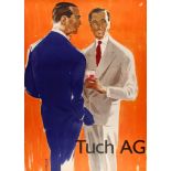Advertising Poster Tuch AG Mens Fashion Midcentury Modern