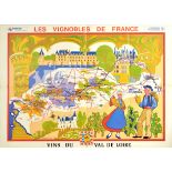 Advertising Poster Loire Valley Vineyards France French Wine Illustrated Map