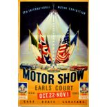 Advertising Poster International Motor Show Vintage Cars Earls Court London