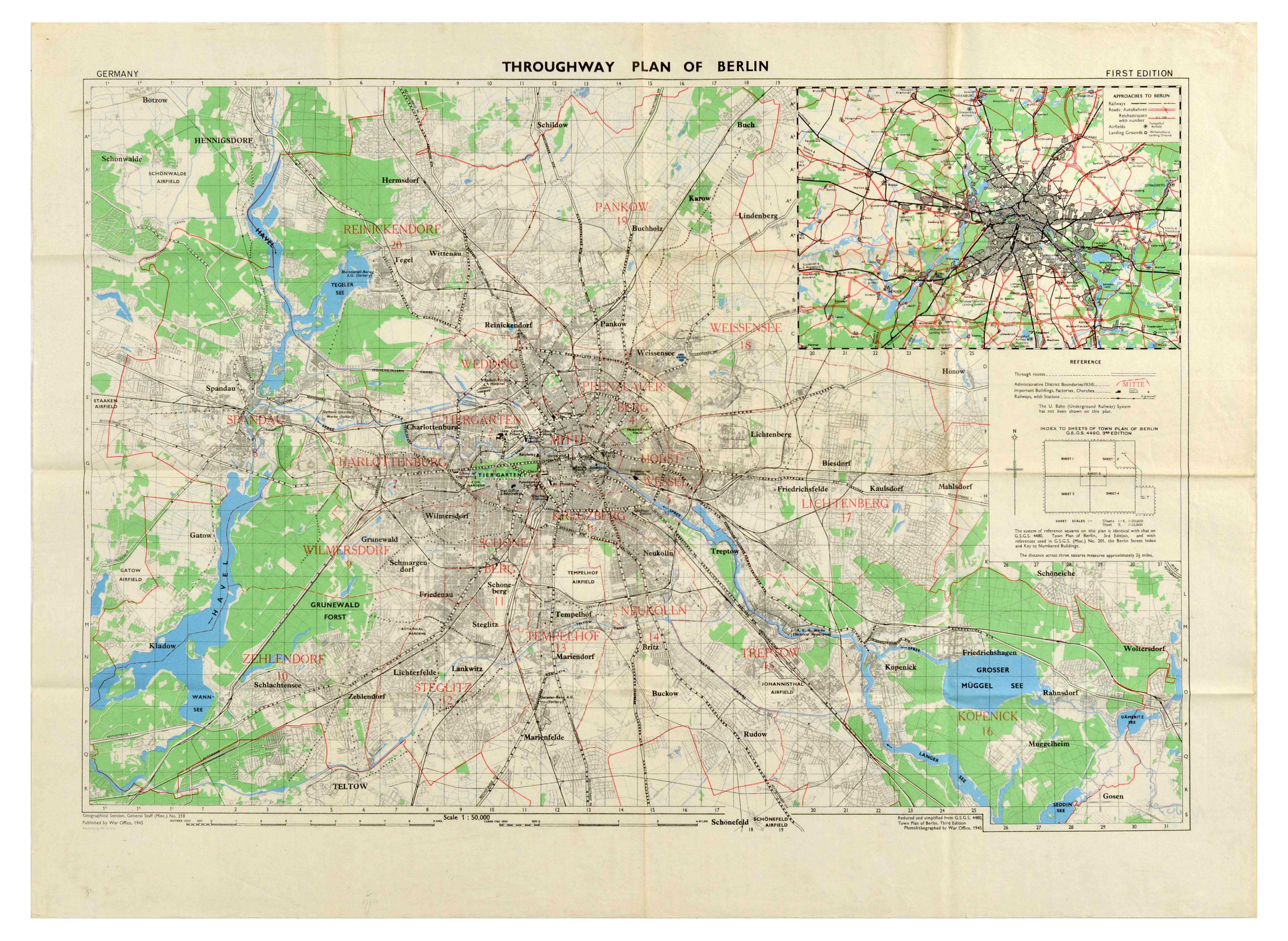 Propaganda Poster Berlin Throughway Plan Germany WWII