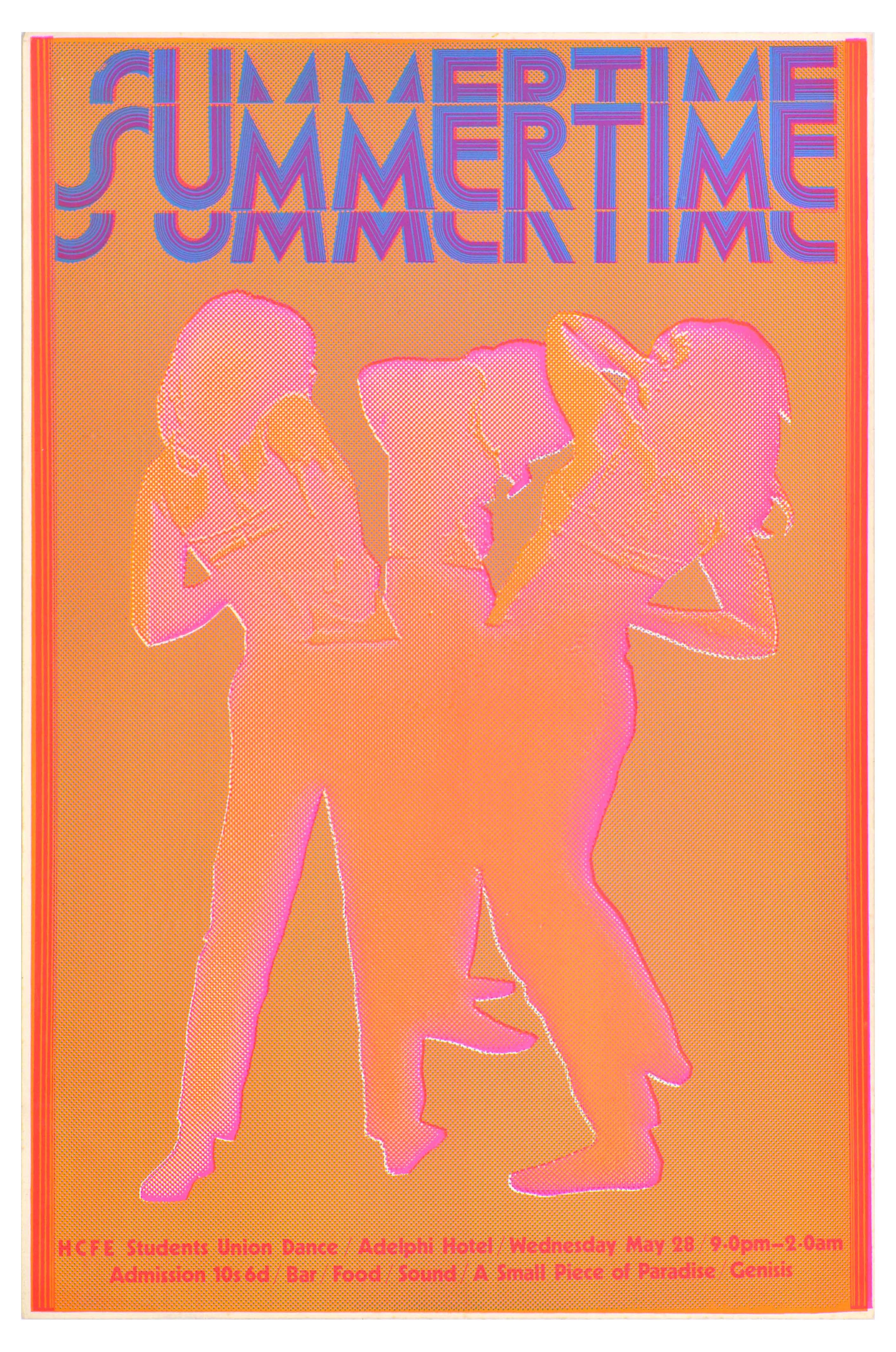 Advertising Poster Summer Time HCFE Psychedelic Students Union Dance