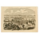 Antique Engraving Fredericksburg Virginia USA Civil War