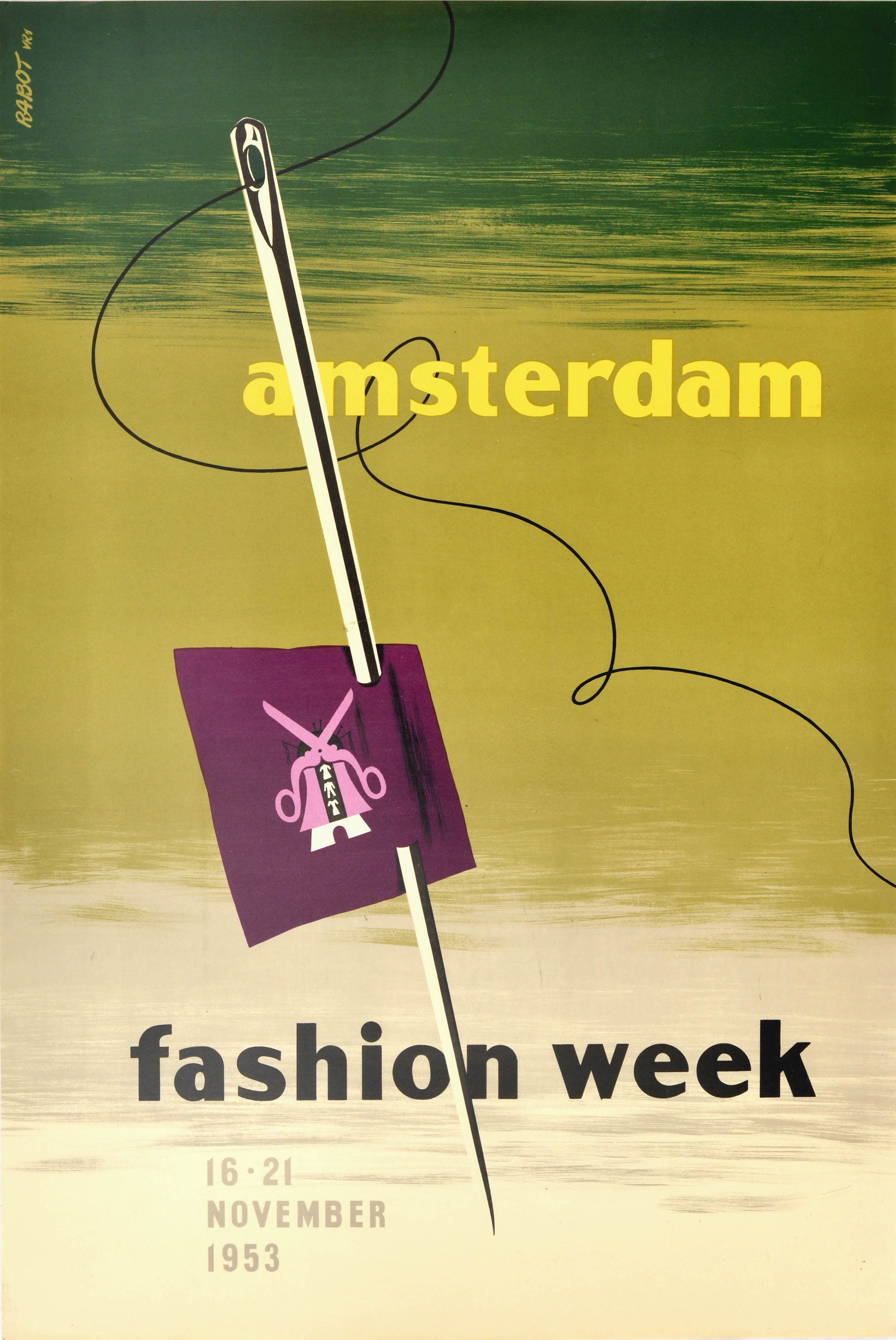 Advertising Poster Amsterdam Fashion Week Midcentury Modern