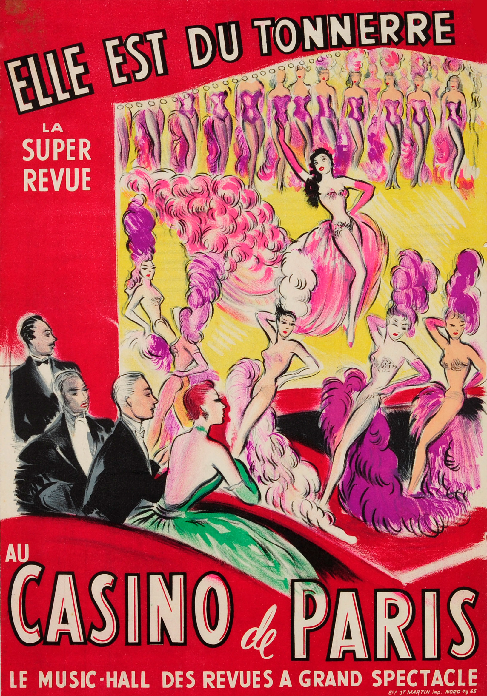 Advertising Poster Casino de Paris Cancan Variete Super Revue