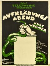 Advertising Poster Telepathic Phantom Telepathy Occult Kurt Werner Austria