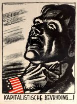 War Poster USA Choke WWII Capitalist Liberation Nazi Propaganda