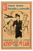 War Poster French Red Cross Air Ambulance Rescue Pilots Nurses