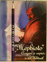 Advertising Poster Mephisto Devil Pencils Belle Epoque