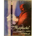 Advertising Poster Mephisto Devil Pencils Belle Epoque