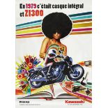 Advertising Poster Kawasaki Motorcycle 1979 Z1300 Afro Disco