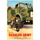 Propaganda Poster British Army Motorcycle Truck Driver Recruitment