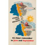 War Poster Stagger Your Holidays WWII UK Home Front