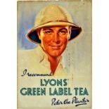 Advertising Poster Lyons Green Label Tea Colonial Hat