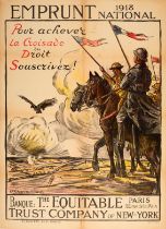 War Poster Emprunt 1918 National Loan WWI Cavalry France