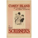 Advertising Poster Scribners Magazine July Coney Island New York USA