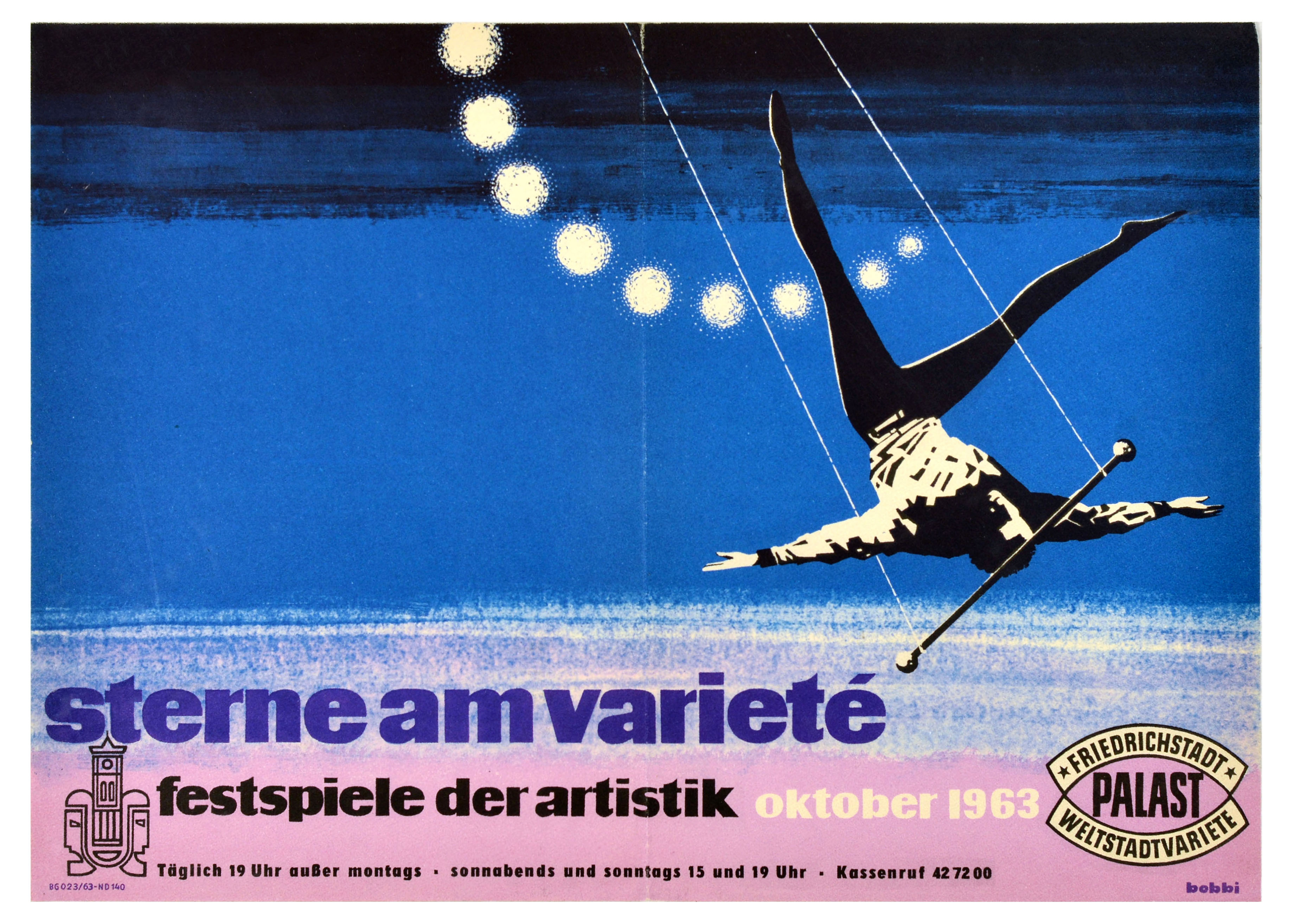 Advertising Poster Artistic Variety Festival Show Acrobat Midcentury Modern