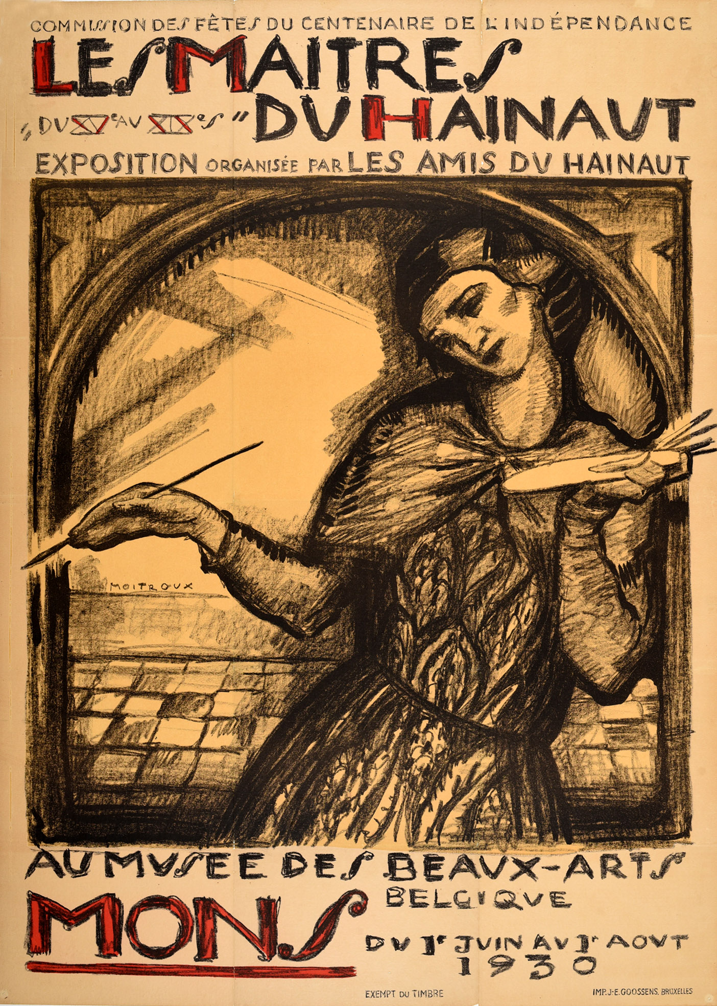 Advertising Poster The Masters Of Hainaut Art Exhibition Moitroux
