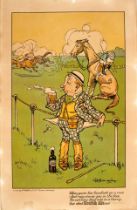 Advertising Poster Scotch Ale Younger Beer Horse Race Cartoon