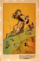 Advertising Poster Scotch Ale Younger Beer Golf Cartoon