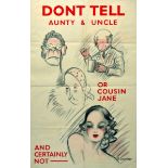 War Poster Careless Talk WWII Home Front Warning