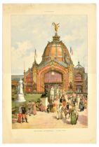 Antique Poster Print Universal Exhibition Paris Central Dome France