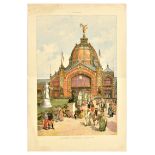 Antique Poster Print Universal Exhibition Paris Central Dome France